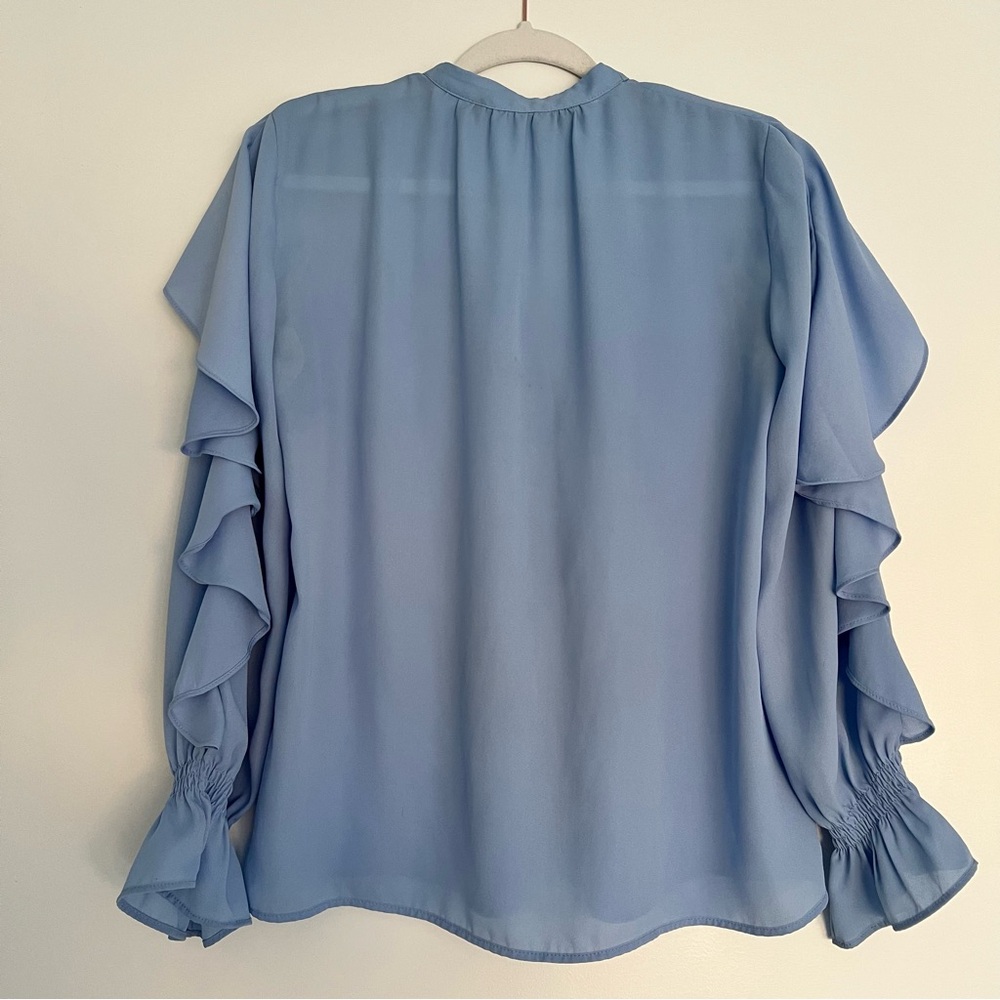 ZARA Ruffle Button Down Blouse - Picture 3 of 4